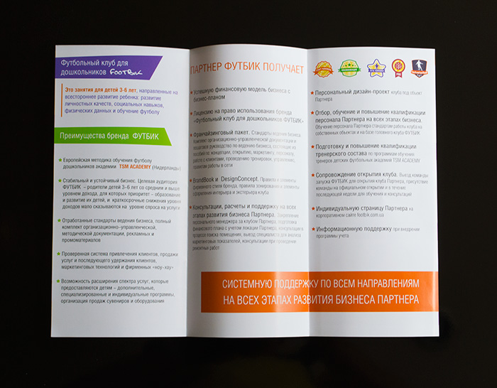 Рекламний буклет франшизи ФУТБІК