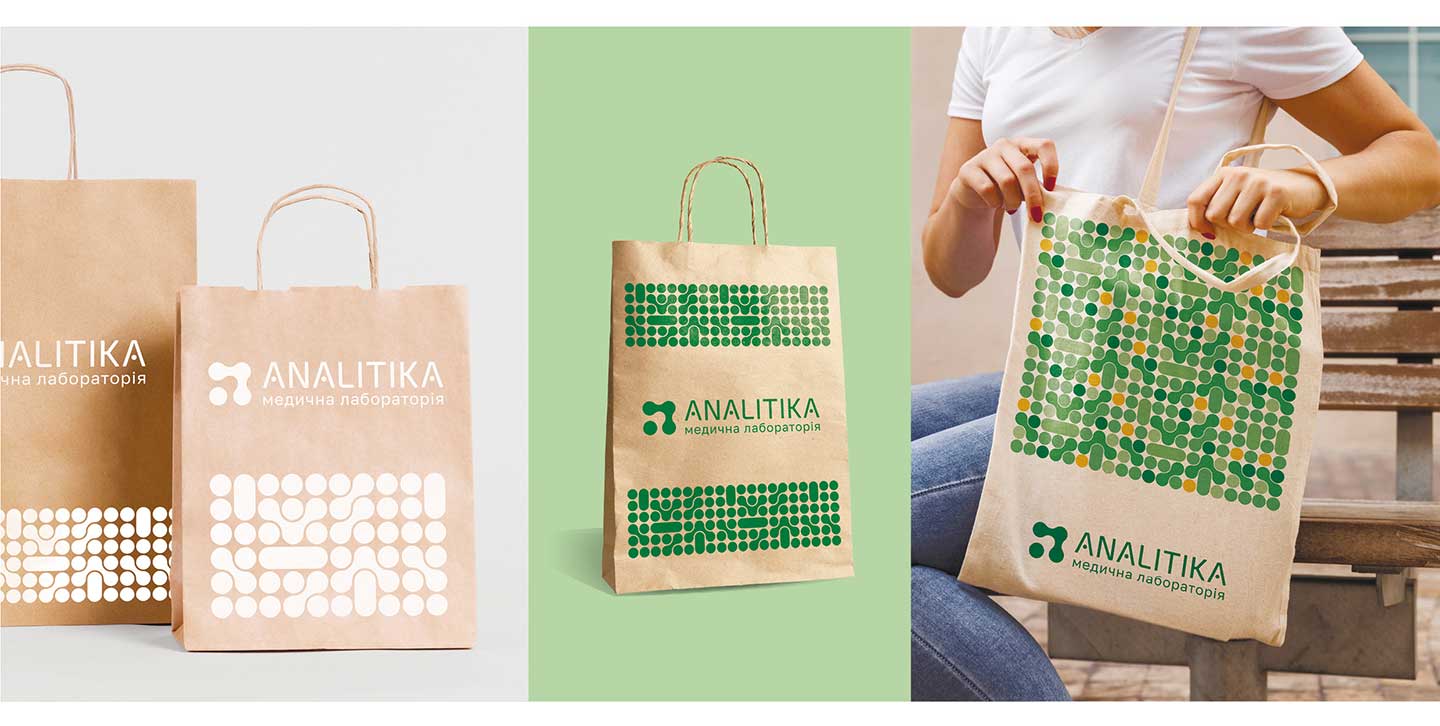 Ребрендинг медичної лабораторії - пакет і сумка