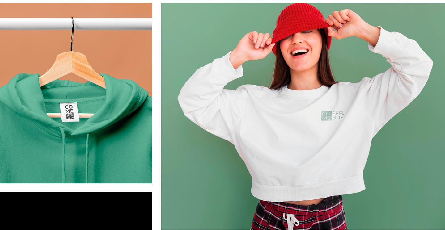 Логотип бренду одягу Come See and Buy