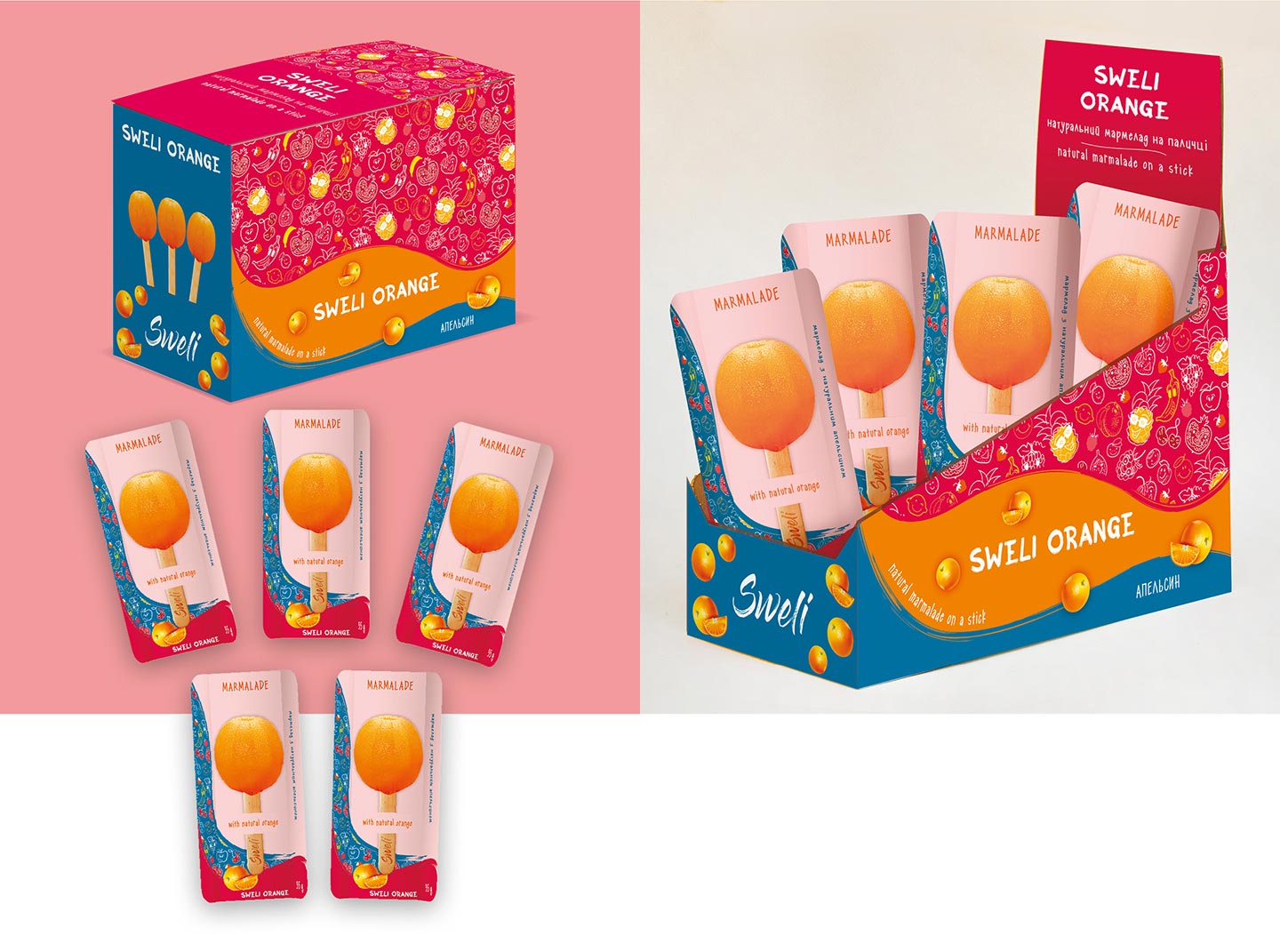 Шоу-бокс упаковка мармеладу на паличці