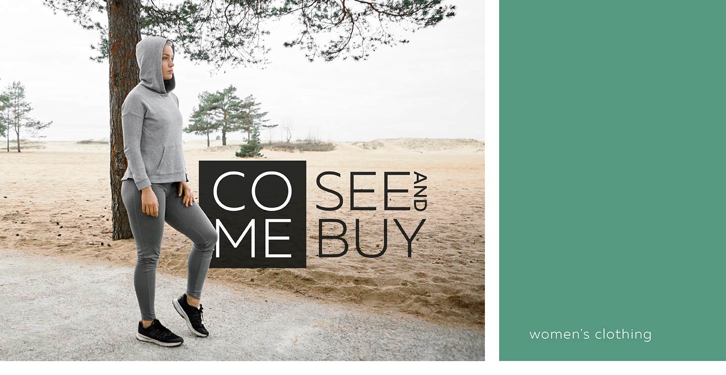 Дизайн логотипа бренда одежды Come See and Buy