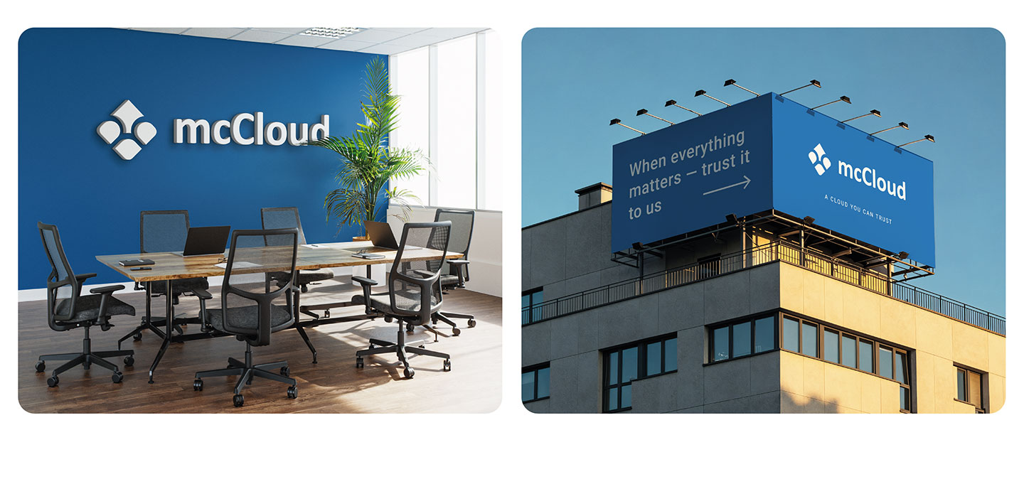 Дизайн логотипу та айдентики IT-компанії mcCloud