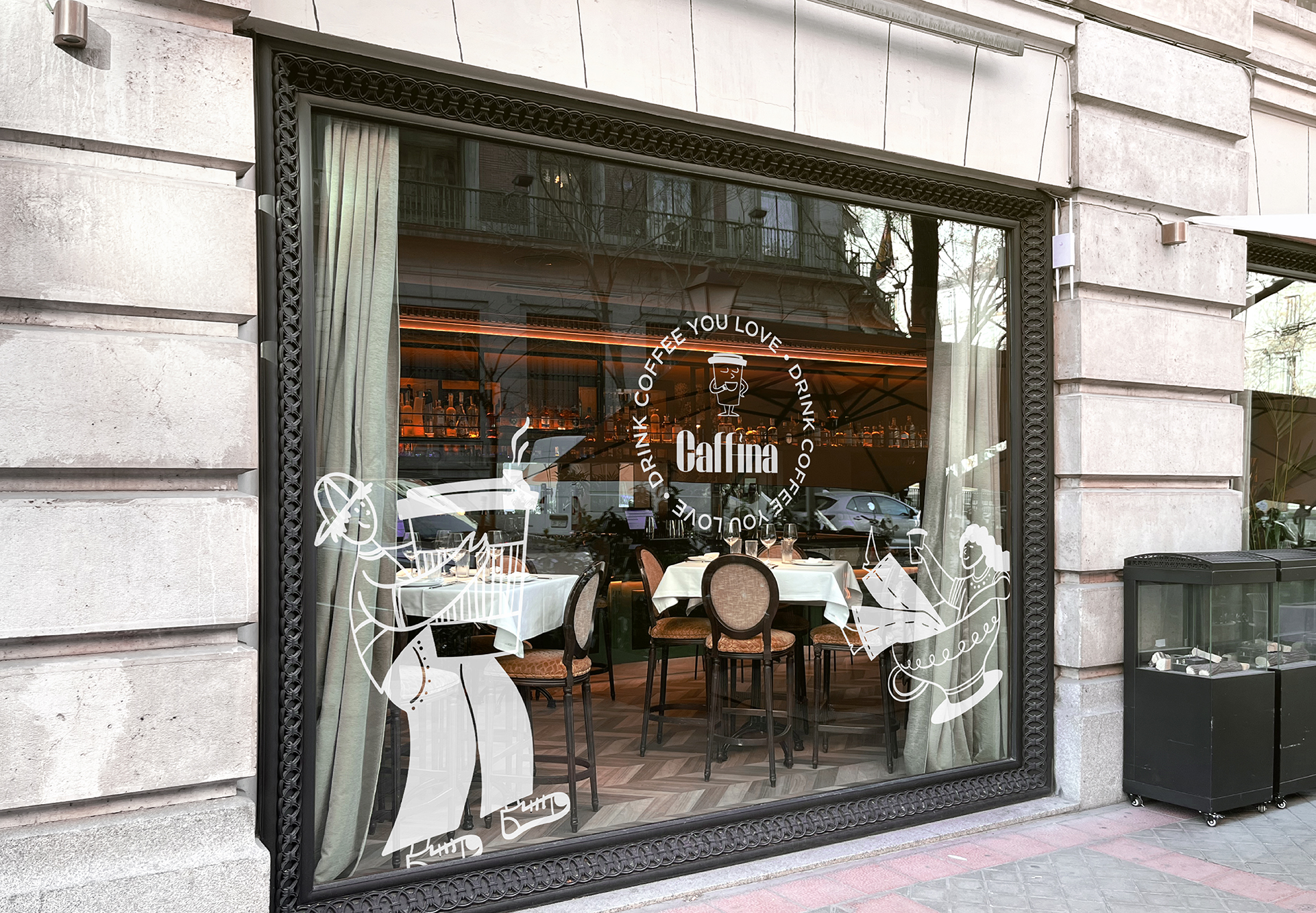 Логотип та фірмовий стиль кафе Caffina