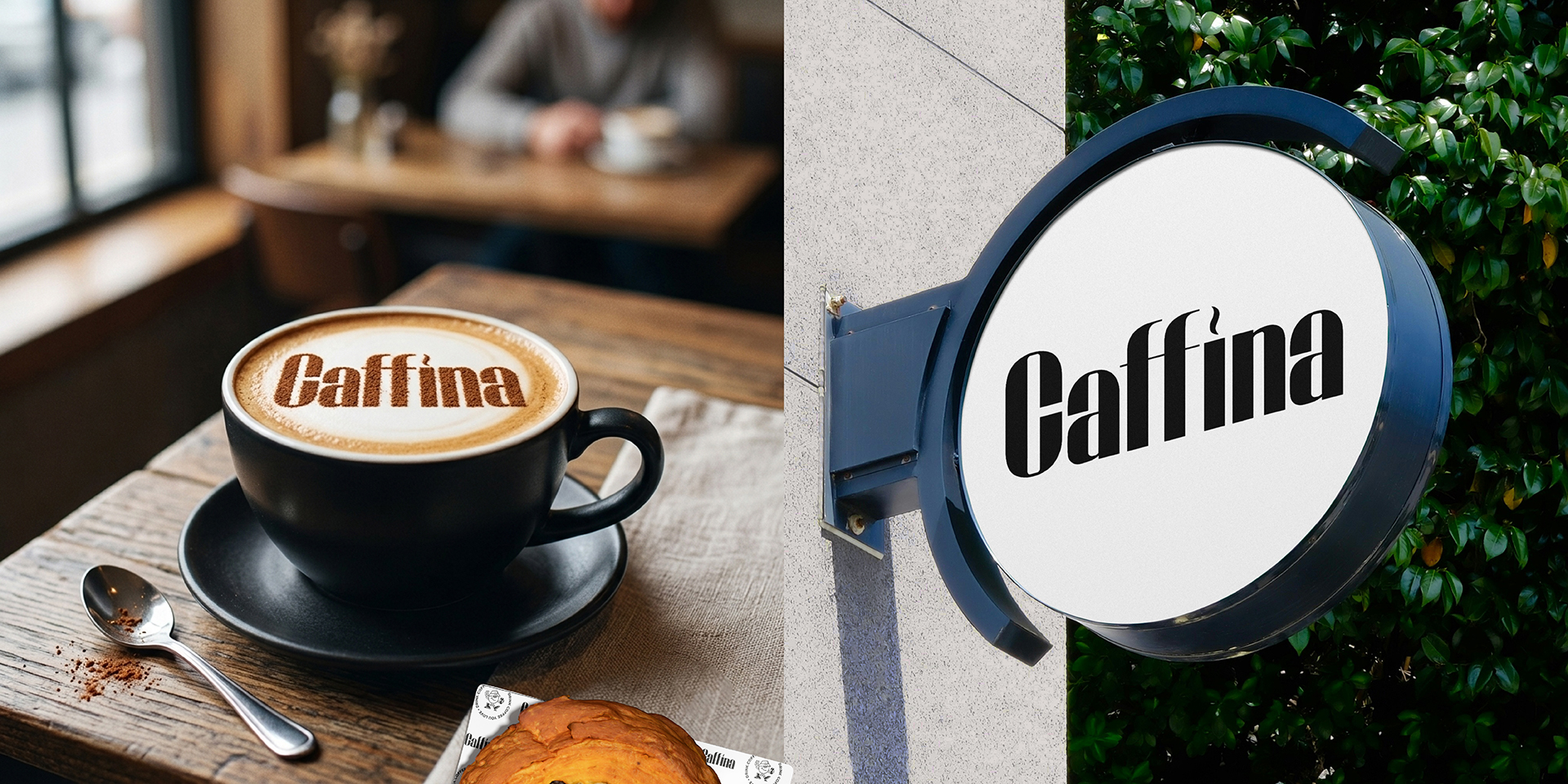 Дизайн логотипа та фірмового стилю кафе Caffina