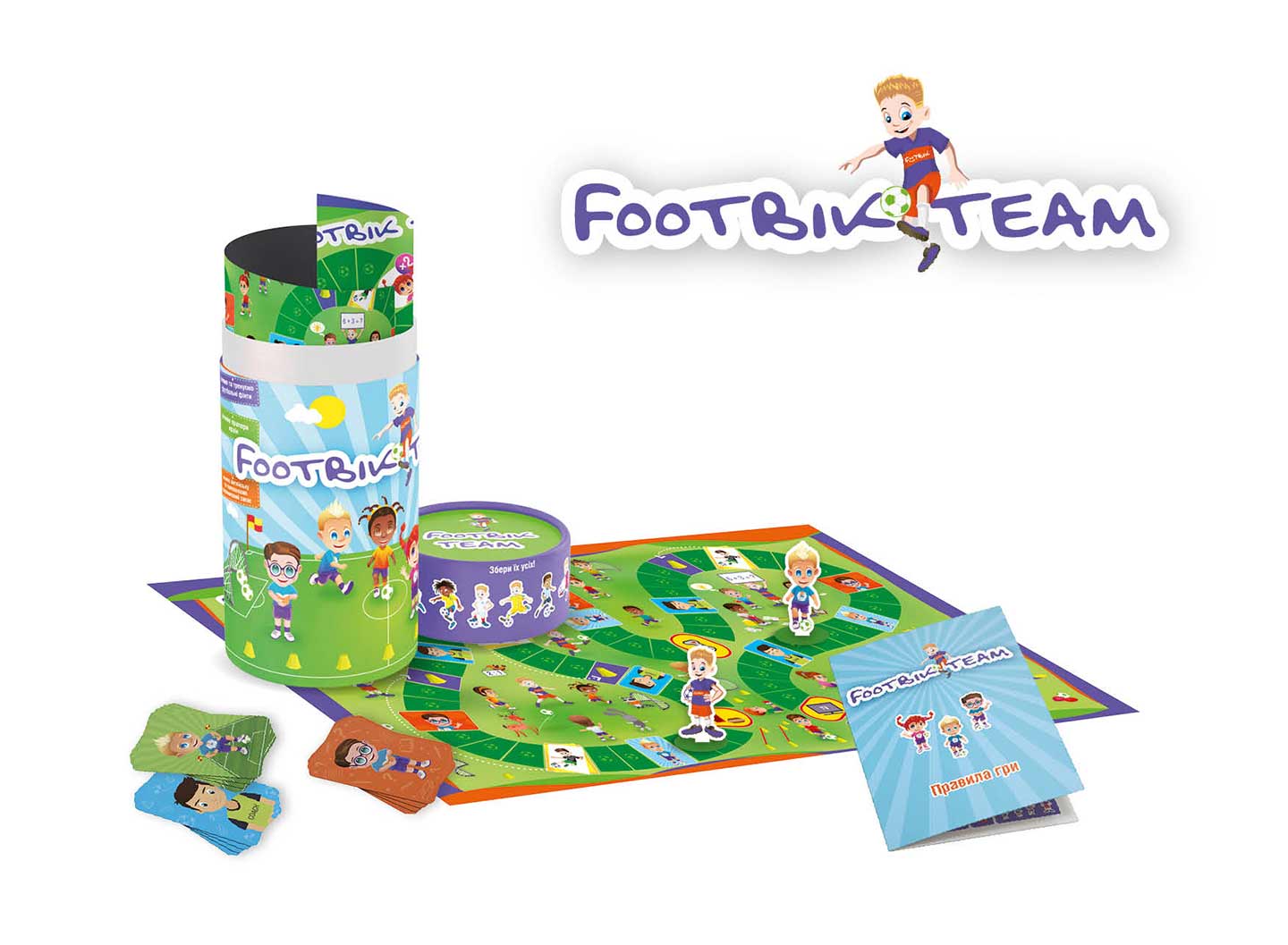 Дизайн настільної гри для дітей Footbik Team