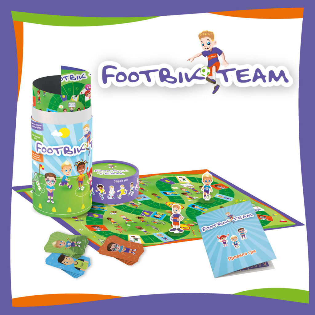 Дизайн настільної гри для дітей Footbik Team